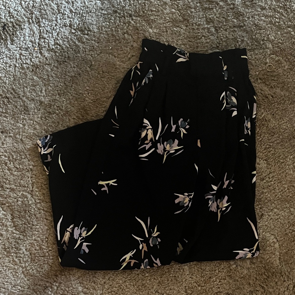 a new day Black Floral Trousers